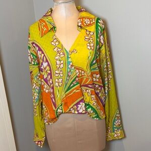 Haute Hippie Bohemian Cropped Top elastic back in Orange floral
Size M